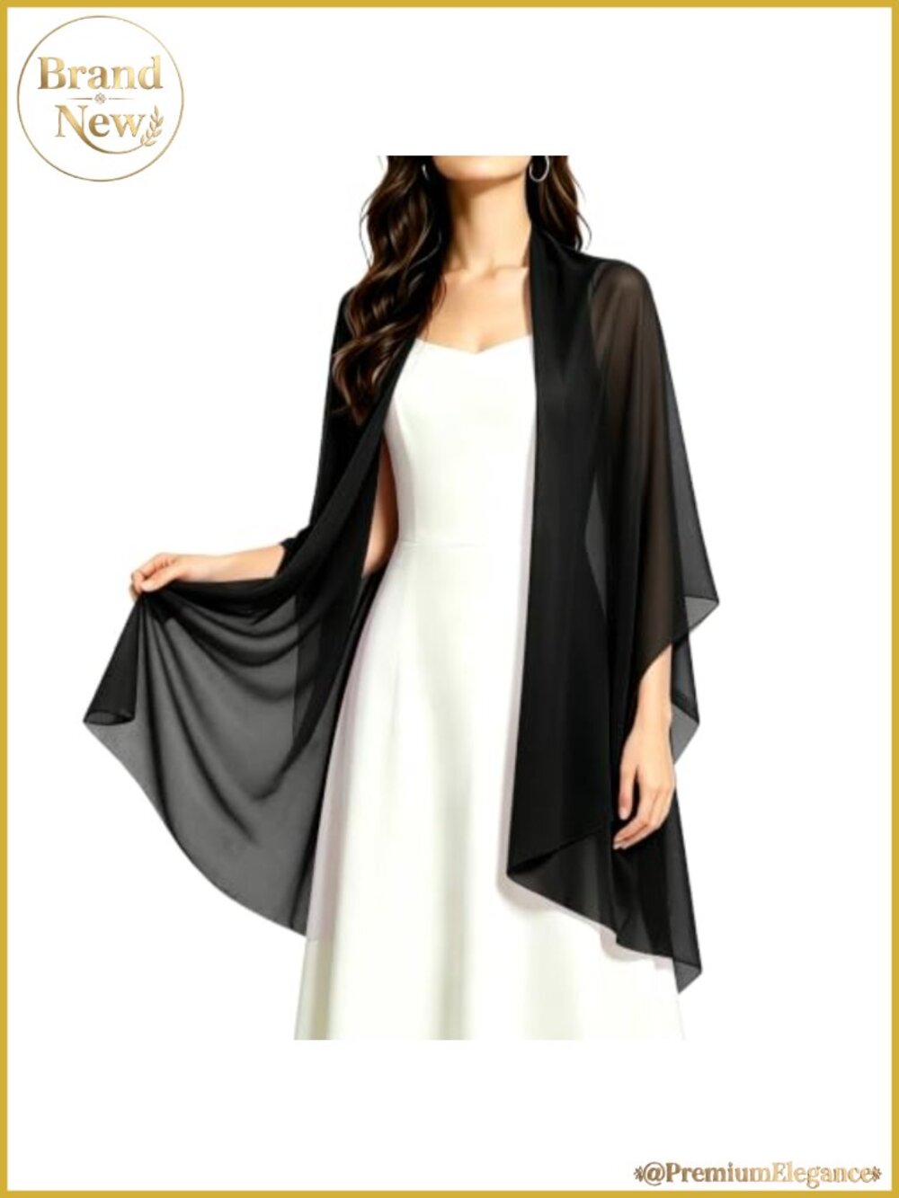 Elegant Chiffon Shawl Wrap for Evening Dresses Wedding Scarf